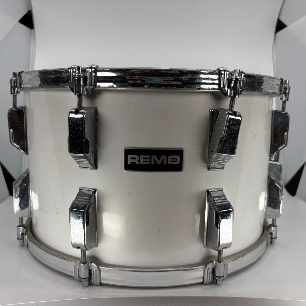 Remo Quadura USA 14x10 White Marching Snare Drum Vintage Used